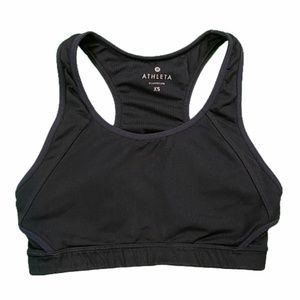 ATHLETA Black Sports Bra with Cups + Logo Size XS